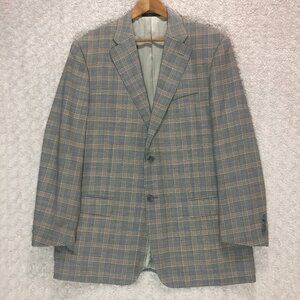 Corneliani Plaid Blazer‎ Sport Coat Two Button Jacket Career Gray Size 56L